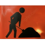 Roll Up Sign & Stand - Workers Ahead Construction Warning Roll Up Sign Stand